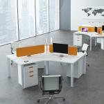 Wooden Office Furniture 8 Person Staff Table Modular Open Office Workstation