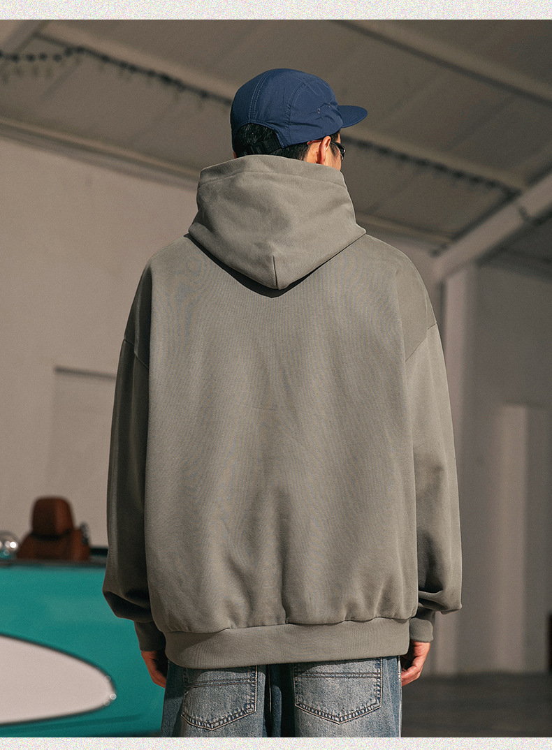 Unisex Retro American Streetwear Heavyweight Pullover Hoodie Sweatshirts 20 Oz Regular Sleeve Style