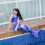 Breathable 80% Nylon + 20 Spandex Mermaid Tail For Swimming Party Toddler 110