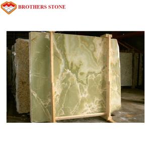 China Light Color Green Onyx Marble Slab Custom Size For TV Background wholesale