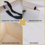Custom Logo Matt Paper Clothing Packaging Gift Paper Bag With Ribbon Handle For