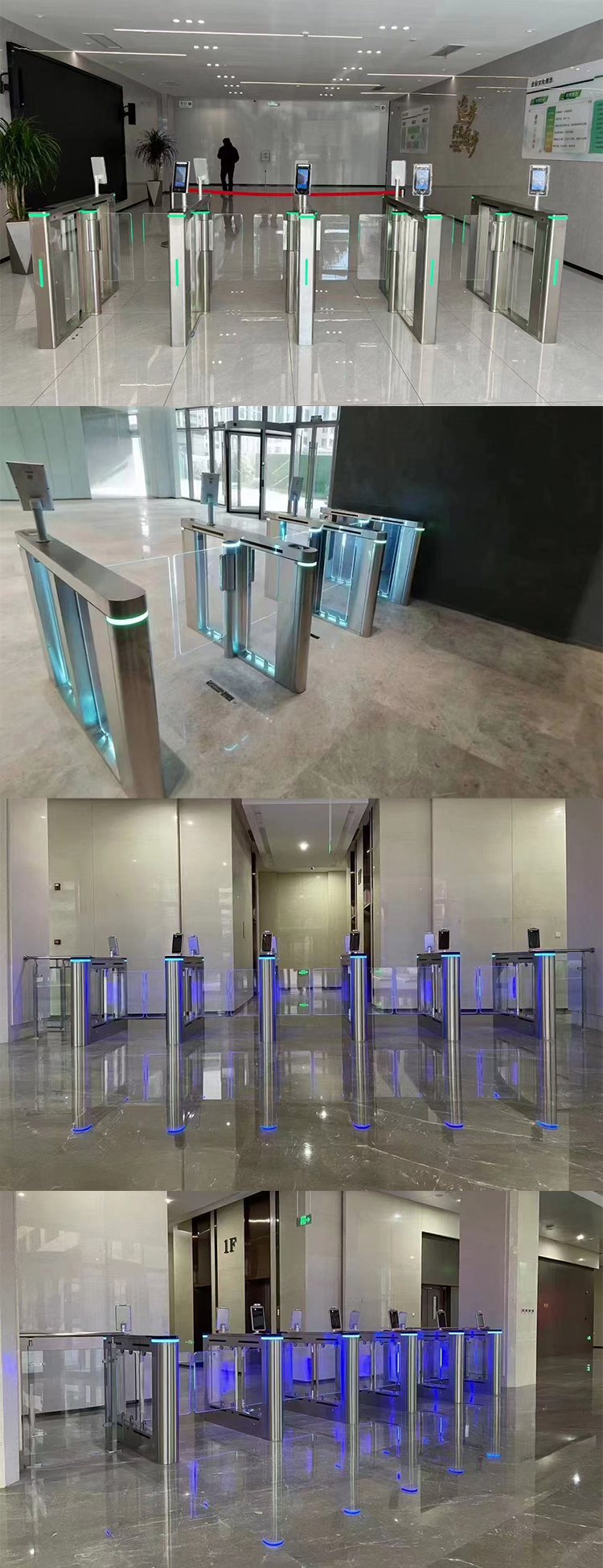 Automatic Access Control Swing Barrier Gate Facial Recognition Revolving Turnstile