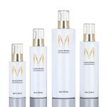 White plastic cosmetic hair mist alchohol packaging container continuous room