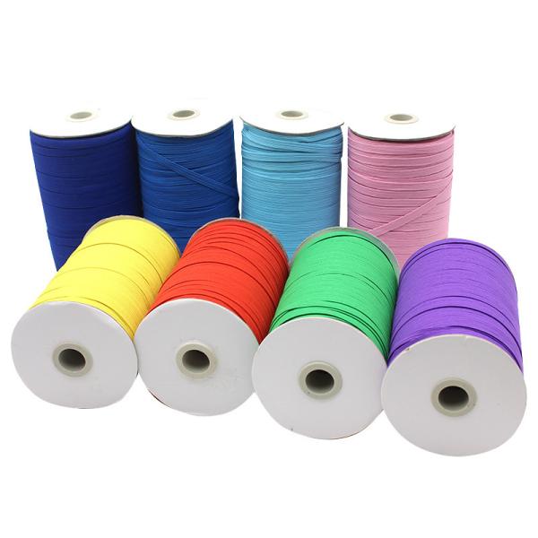 Stock 3mm 5mm Flat White And Black Knitted Polyester Elastic Band Ear Loop