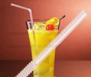 China Corn starch 100% biodegradable PLA drinking straw, PLA straw for cold drink plastic cup, 100% compostable flexible straw wholesale