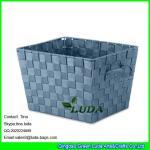 LDKZ-022 popular brown strap woven basket double woven storage box with hinged