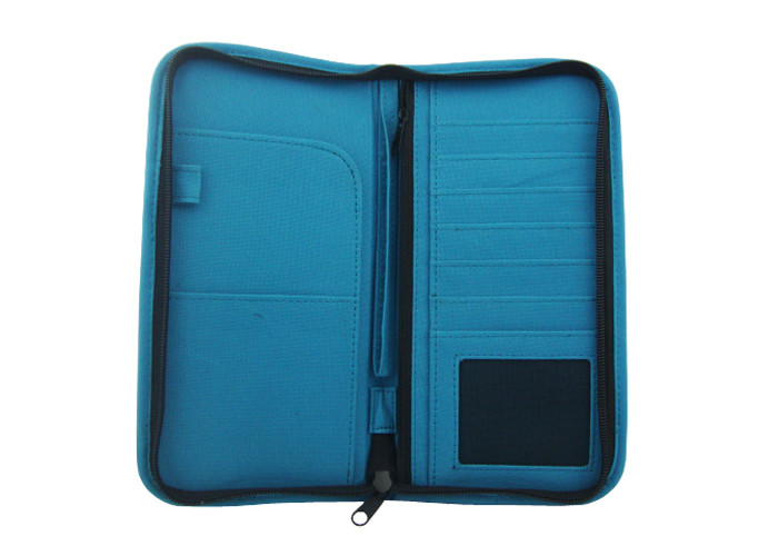 Durable Family Passport Holder Organizer , Waterproof Accessories Travel Bag Blue Color