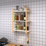Wooden Wall Mount Painting Storage Shelf White For Bedroom Living Room Office