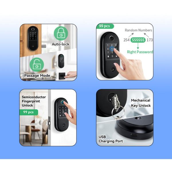 Bluetooth Smart Deadbolt Door Lock Black Ttlock Digital Door Lock
