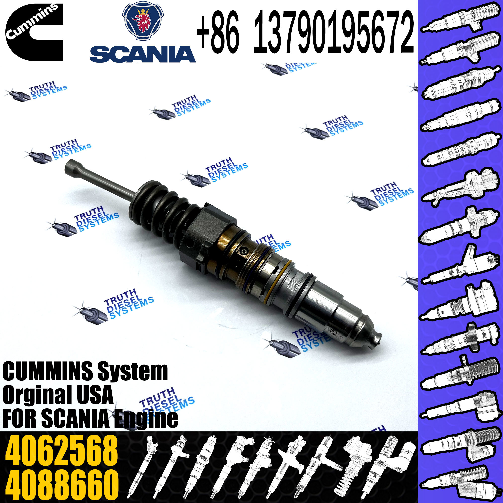 QSK15 Diesel Engine Common Rail Fuel Injector 4914537 3973059 3975929 4010642 4026222 4061851