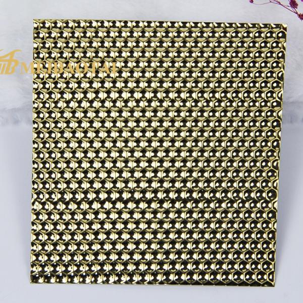 0.85mm Thickness Embossed Stainless Steel Sheet Gold Honeycomb Pattern Wall
