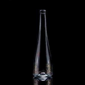 China Cone Shape Screen Printing Vodka Whisky Liquor Glass Bottle 750ml with Super Flint Glass wholesale