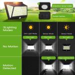 Solar Motion Sensor 228LED Garden Decoration Light 3 Modes For Outdoor