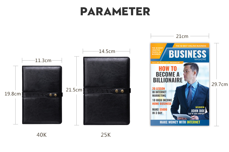 Custom Pu Leather Notebook With Company Logo For Business B5 / Customized Size