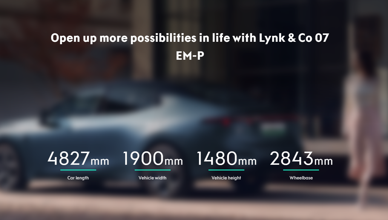 High Speed Hybrid Electric Car Geely LYNK&CO 07 EM-P 2024 Ev Car REEV LYNKCO 07 EM-P