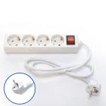 250V Extension Cord Universal Socket 3M 5M Cable 4-Hole Power Strip 3x4 Power