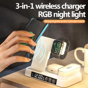 China ABS Material 5 In 1 Wireless Charger , Wireless Charger Clock With LED Indicator wholesale
