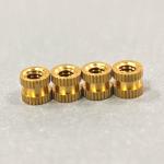 Double Straight Knurled Brass Threaded Insert High Accuracy Brass Screw Inserts
