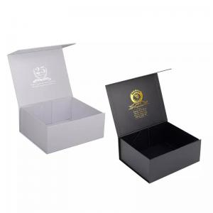 China Custom Logo  Black Magnetic Paper Box Shoes Clothing  Folding Gift Box wholesale