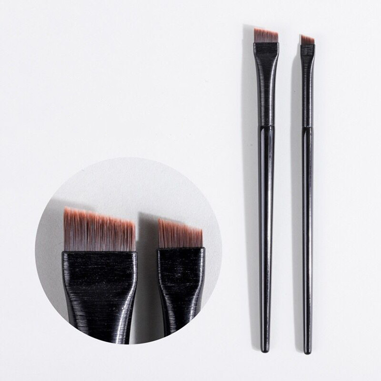 Fine Black Super Think Private Label Eyebrow Brush Thin Makeup Angled Brush Eyebrow