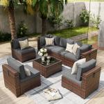 High-grade Hotel Outdoor Sofa Rattan Wicker Rattan Chair Rattan Sofa Combination