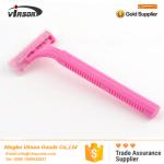 Wholesale High Quality Twin Blade Hotel Disposable Shaver Razors Women Pink