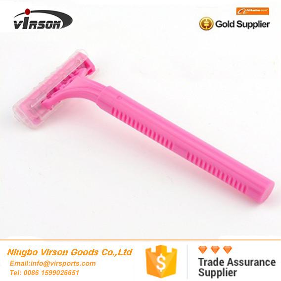 Wholesale High Quality Twin Blade Hotel Disposable Shaver Razors Women Pink