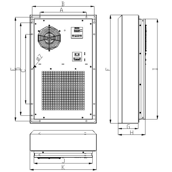 Industry Electrical Cabinet Air Conditioner High Cool Side/ Embedded Mounting