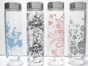 China Colorful Single-wall Glass Water Bottles, 500ml high borosilicate water glass bottle wholesale