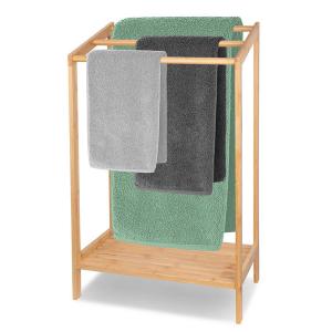 China Customized Color 3 Tier Freestanding Bamboo Towel Holder for Bathroom wholesale