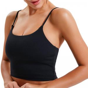 China Wholesale Black Women Yoga Tank Tops Sports Bra Workout Fitness Running Crop Top on sale