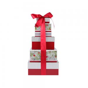 China Set Of 6 Assorted Sizes Christmas Nesting Gift Boxes With ISO9001 on sale