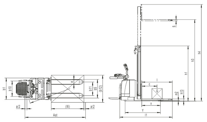 Standing Type Electric Pallet Stacker Polyurethane Wheel With Long Working Time