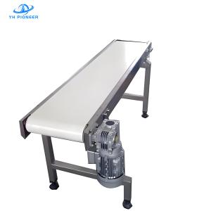 China Sanitary White Belt Conveyor System with Food Grade PU Belt and 304 Stainless Steel Frame for Hygienic Transport wholesale