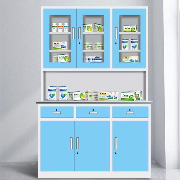 Cold Rolled Steel Medicine Display Cabinet H1800*W1200*D500mm Electrostatic