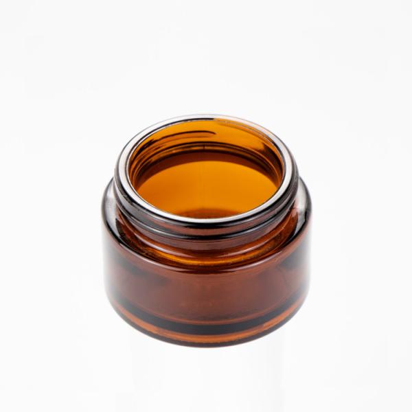 Black Refillable Glass Cream Jars 15g 20g 30g 50g 100g Round Small Amber Glass