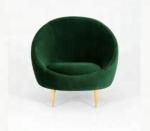 2018 new style velvet fabric stainless steel legs single chair,green fabric