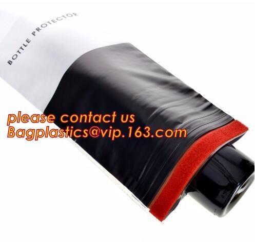 Zipped bottom plastic bottle wrap plastic bottle sleeves air wine slip Self