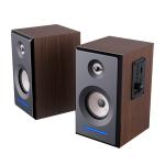 Active Brown BT 5.0 Wireless Bookshelf Speaker S-63 featuring TWO-WAY Audio