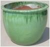 China 35cmx25cm Green Ceramic Outdoor Plant Pots Garden Decoration wholesale