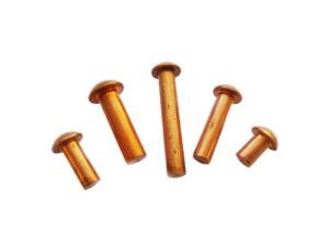 China Brass Copper Round head solid rivet 7/16 1/2 Customized Yellow Gold solid rivets wholesale