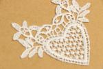 Embroidery Guipure Lace Applique 70mmx70mm Size Heart Shaped