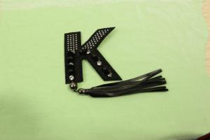 China K Shaped 3D Embroidery Patches PVC Material Multistrand Black Color wholesale