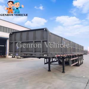 China 35 Tons 3 Axles Drop Side Semi Trailer Trucks Mechanical Suspension wholesale