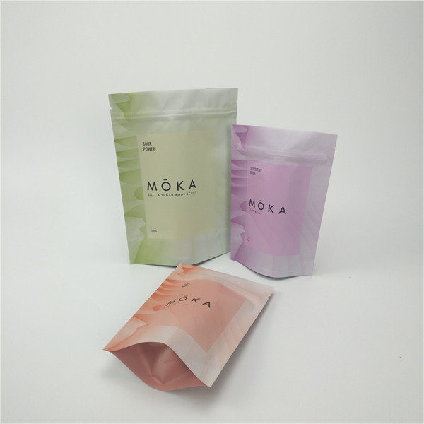 Stand Up Body Scrub Bag Foil Pouch Packaging for Food and Beauty Products
