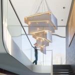 Large aluminum chain tassel lighting modern long staircase chandeliers(WH-CC-31)