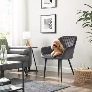 China 19.3inch width Scandinavian Style Dining Chairs Soft Fabric Velvet Side Chair wholesale