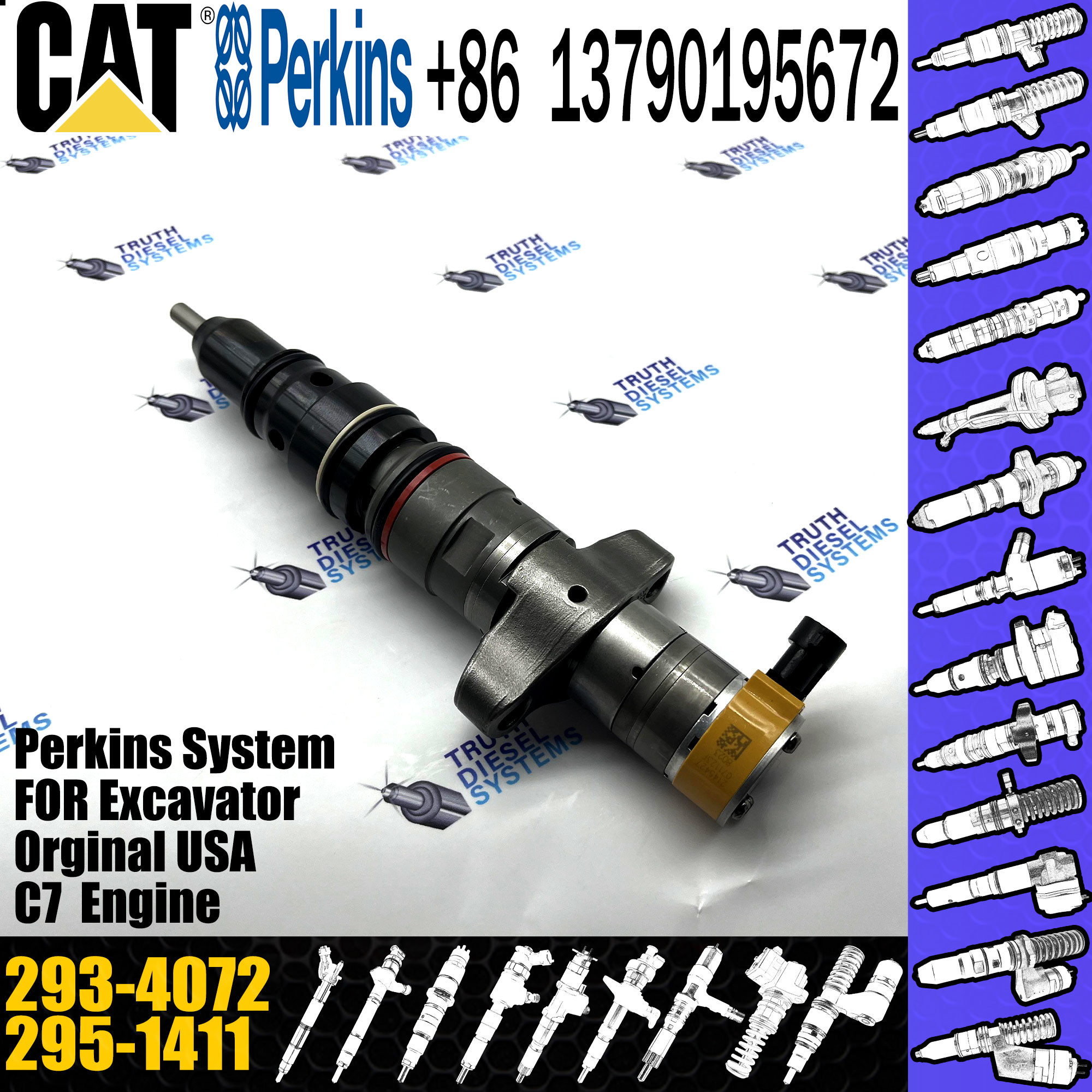 Oem Perkins Diesel Fuel Injectors Caterpillar 328-2576 10R7222 387-9434