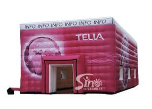 China 10x7 meters big red pvc inflatable cube tent with logo completely digital printed wholesale
