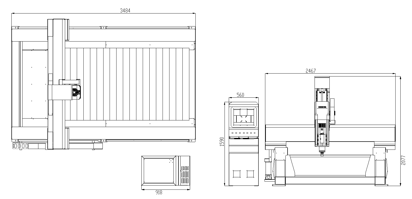 Industrial EPS Foam CNC Router For Large Scale 3D Carving Relief Processing